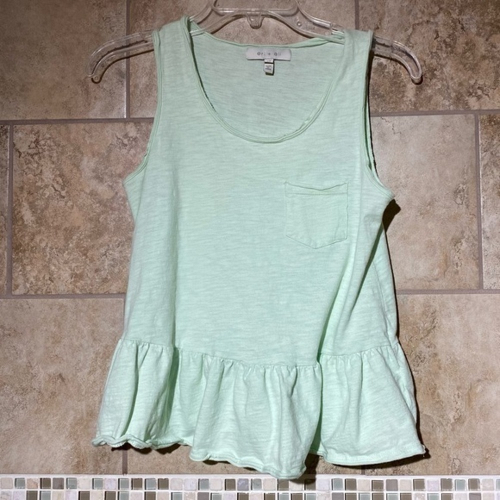 Anthropologie Eri + Ali Peplum Pocket Tank XS mint